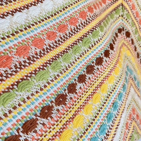 Vintage Chevron Textured Tweed like A line Mini Skirt L - Picture 5 of 7